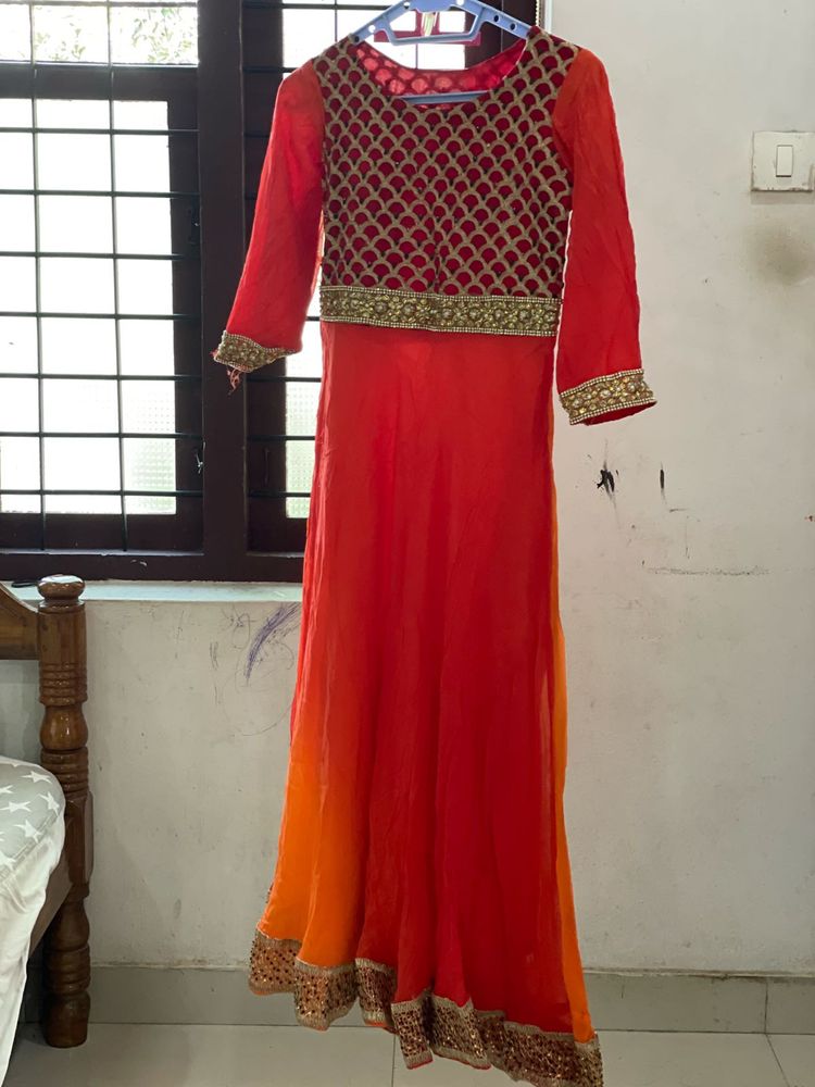 Festive Orange &amp; Red Lehenga Choli