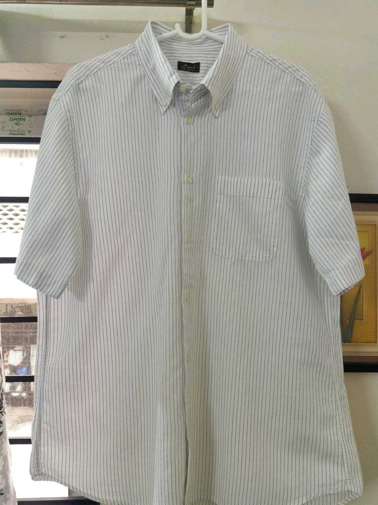 NEW BIANCHI Striped Half Sleeve Shirt