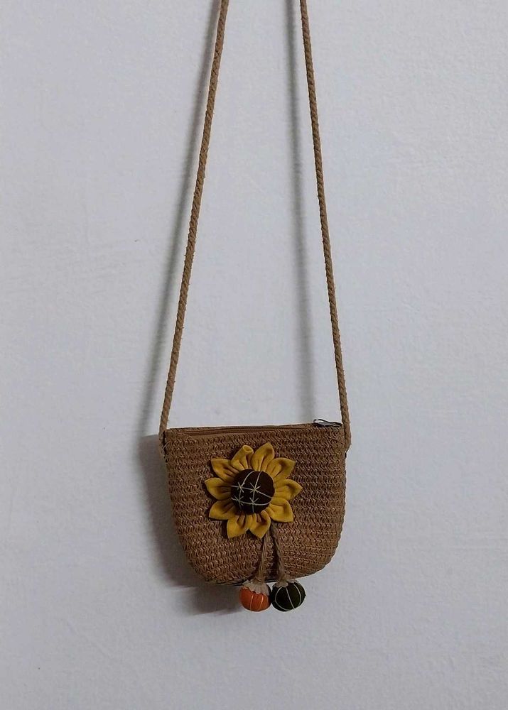 Sunflower Straw Handmade Sling Bag