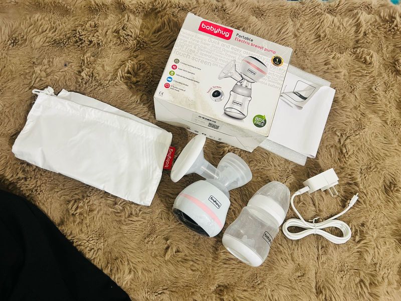Babyhug Portable Electric Breast Pump ,bottle