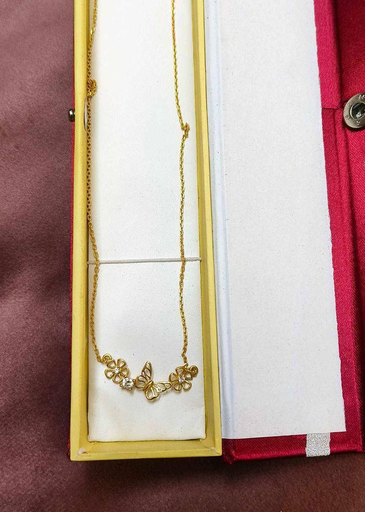 925 pure silver Gold plated Butterfly Chain