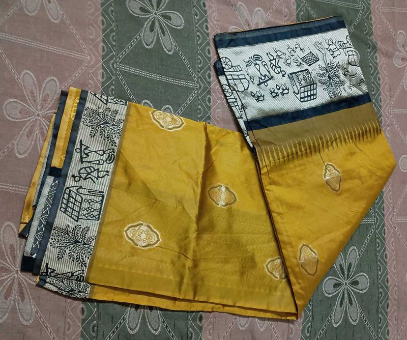 Elegant Yellow Silk Saree