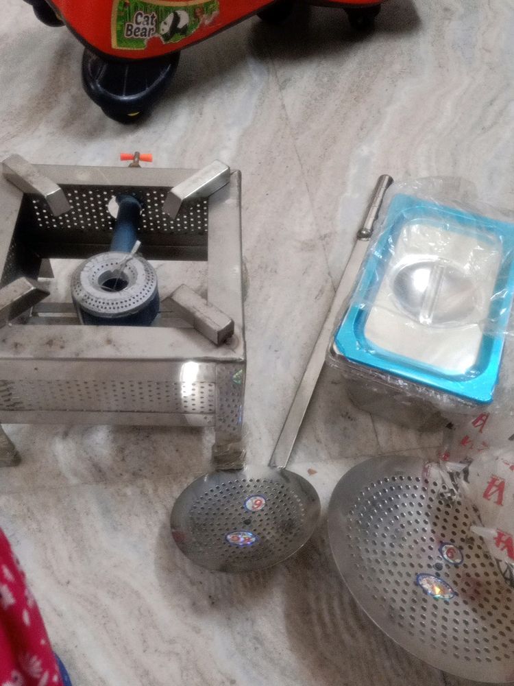 Gas Culha, Kurchi Frying,Steel Container With Cove