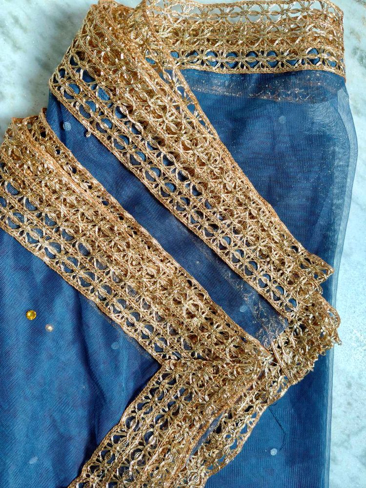 Blue Net Dupatta