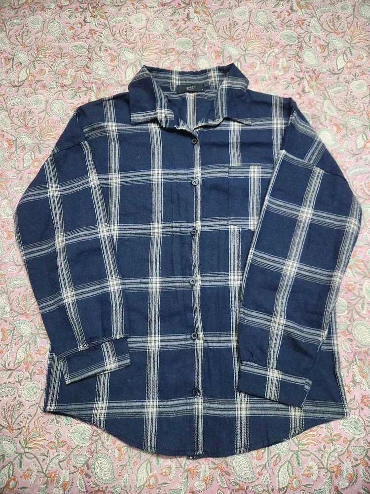Blue Plaid Flannel Shirt