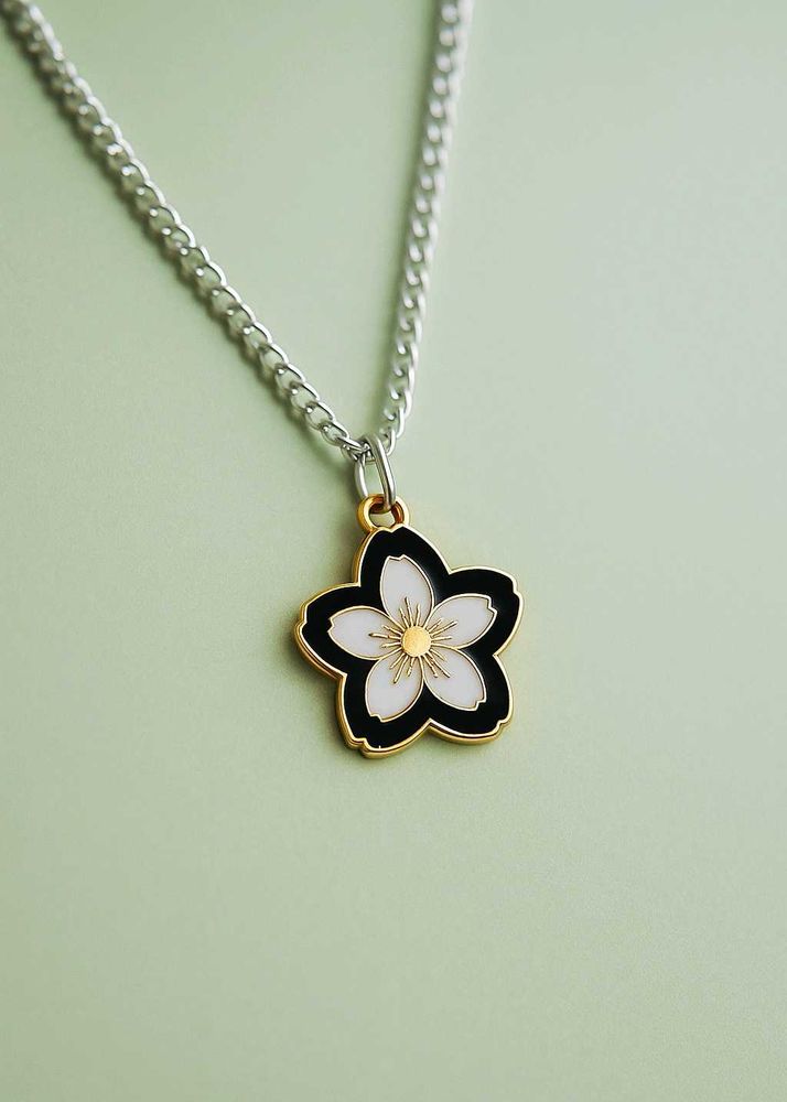 Sakura Noir- Minimalist Cherry Blossom Pendent⚘️