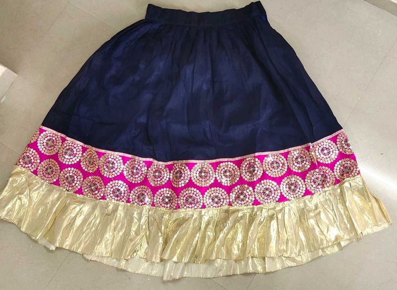 Ethnic Skirt - Navy &amp; Gold