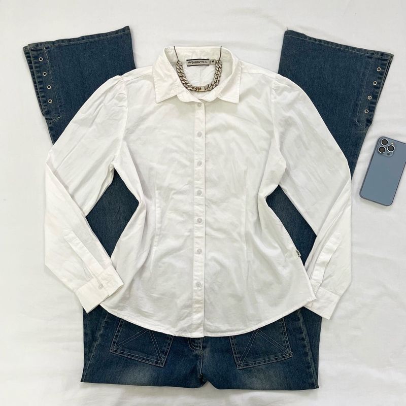 Y2K Vintage Classic White Roadster Fitted Shirt