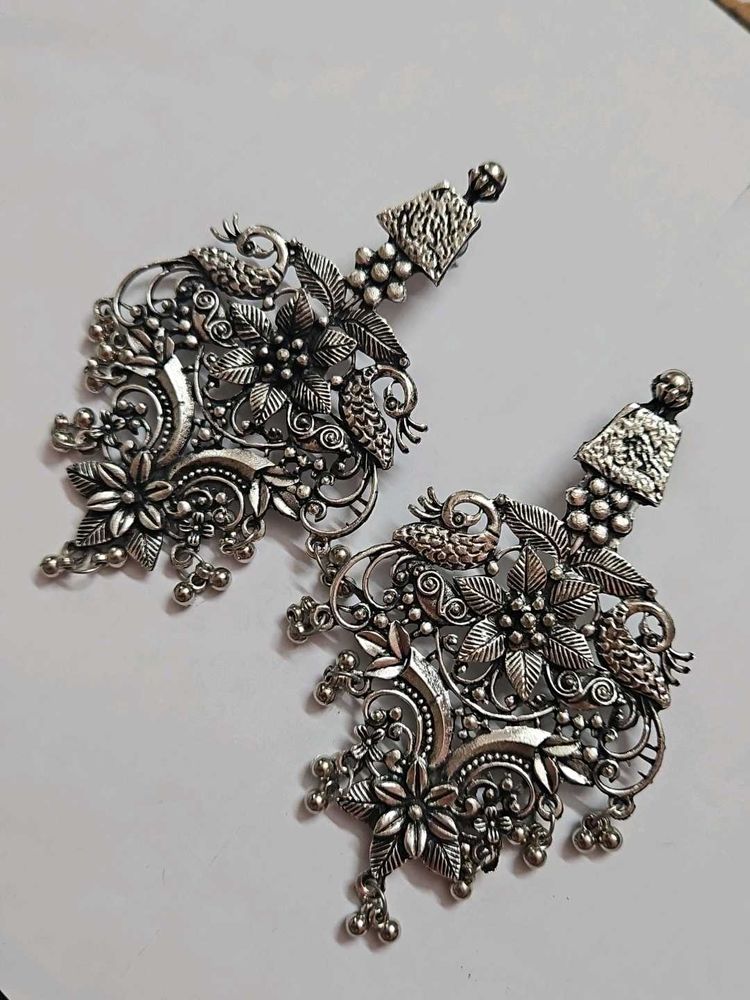 Oxidized Silver Earrings