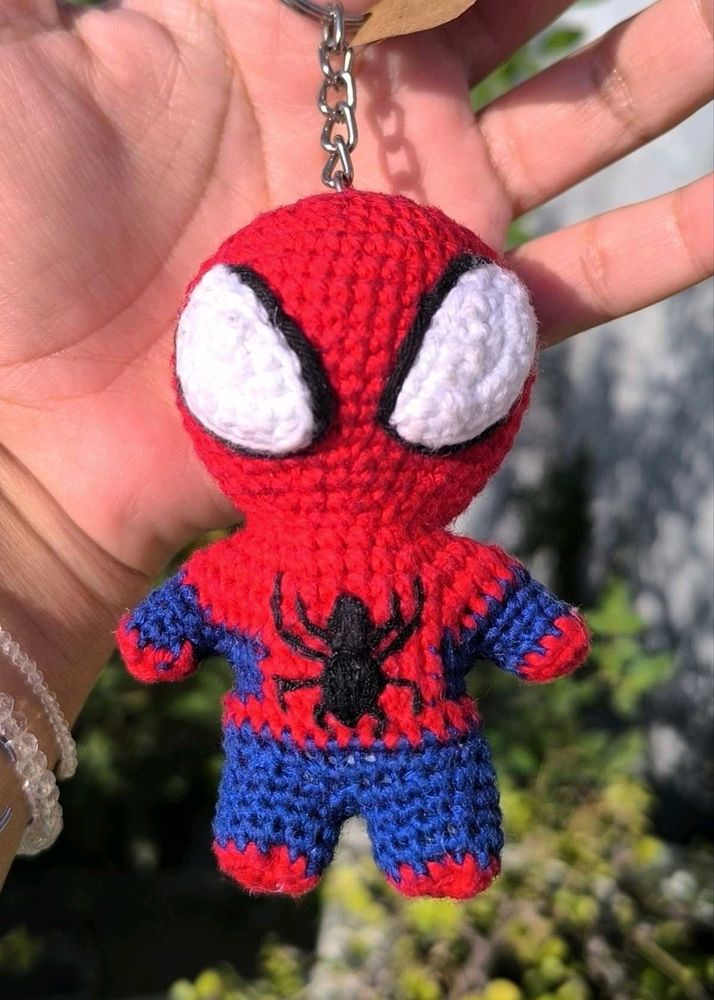 Crocheted Spiderman Keychain