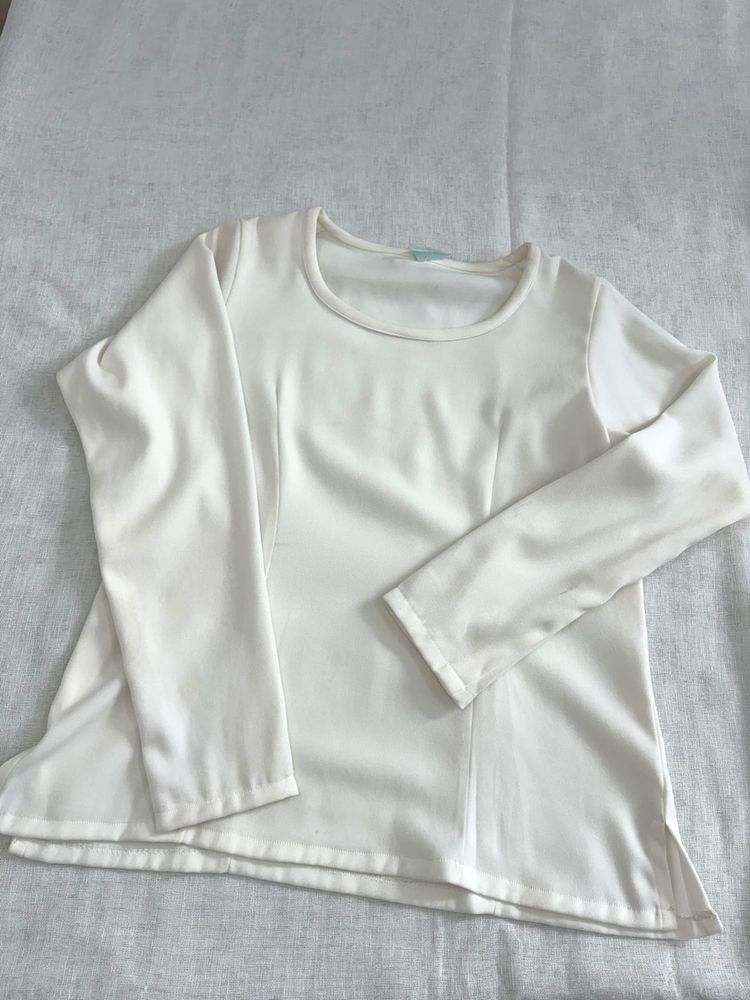 Off White Long Sleeve Top