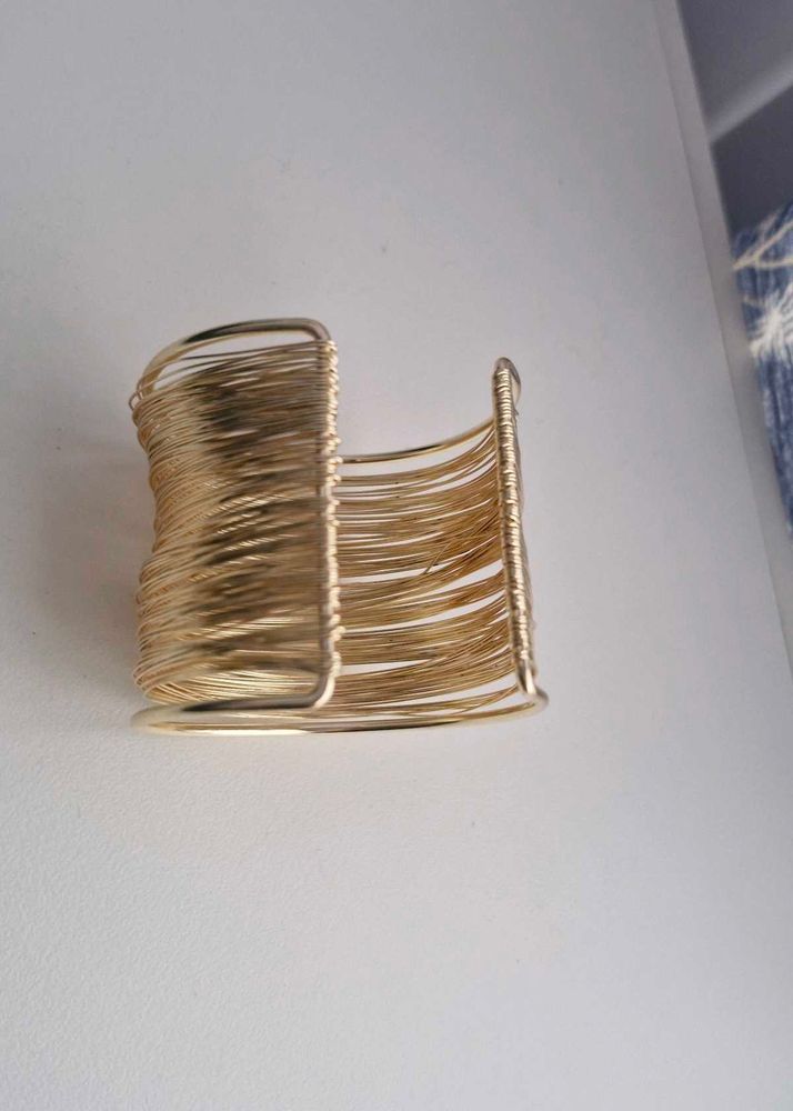 Gold Wire Cuff Bracelet