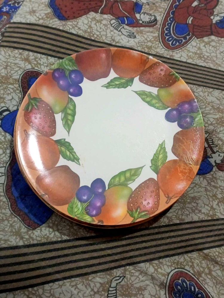 Vintage Fruit-Themed Melamine Plates