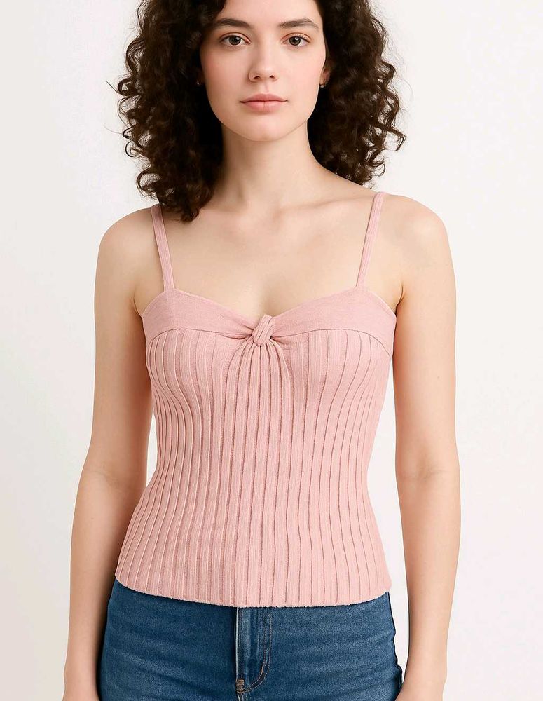 Ribbed Pink Crop top sleeveless bodycon 💌