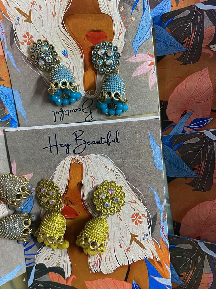Jhumka Earrings pack of 2 Random color