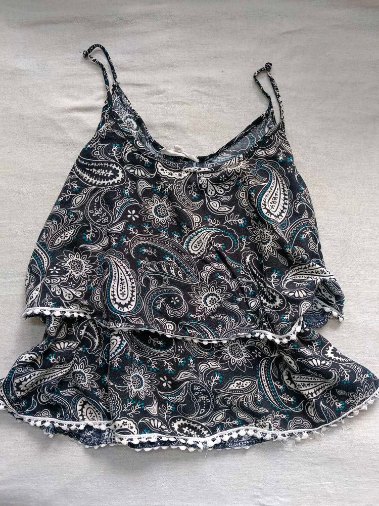 Paisley Print Tiered Cami Top