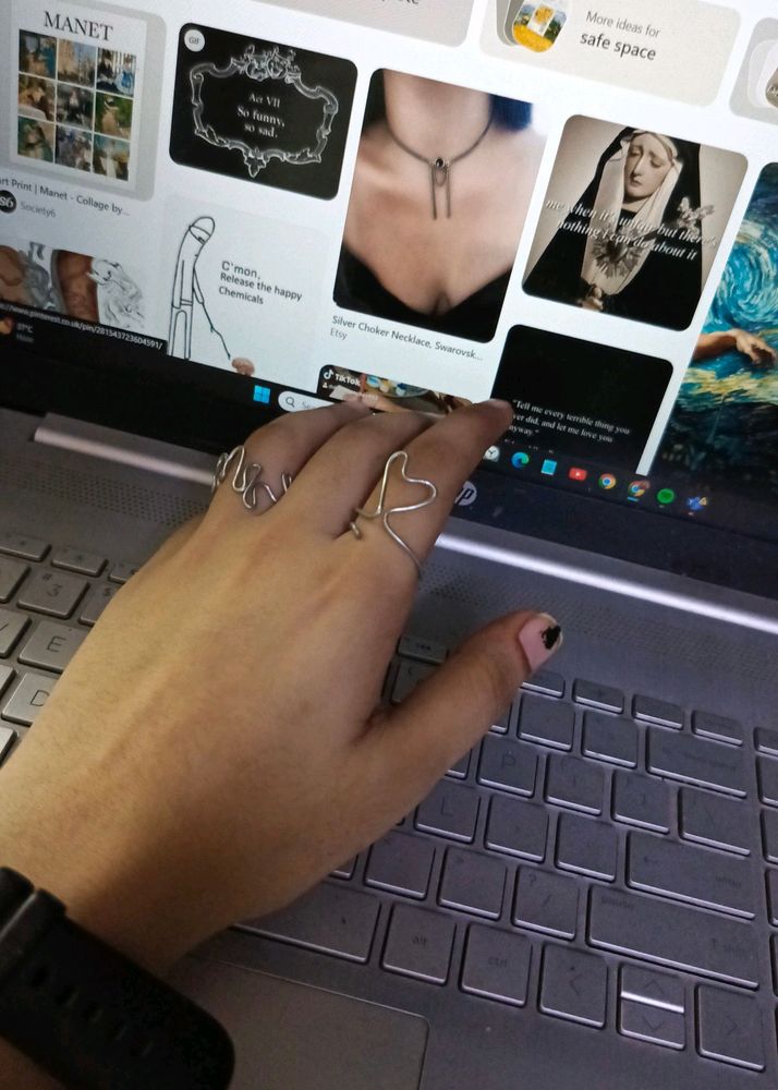 &#39;Heart On Finger &#39; Adjustable Ring