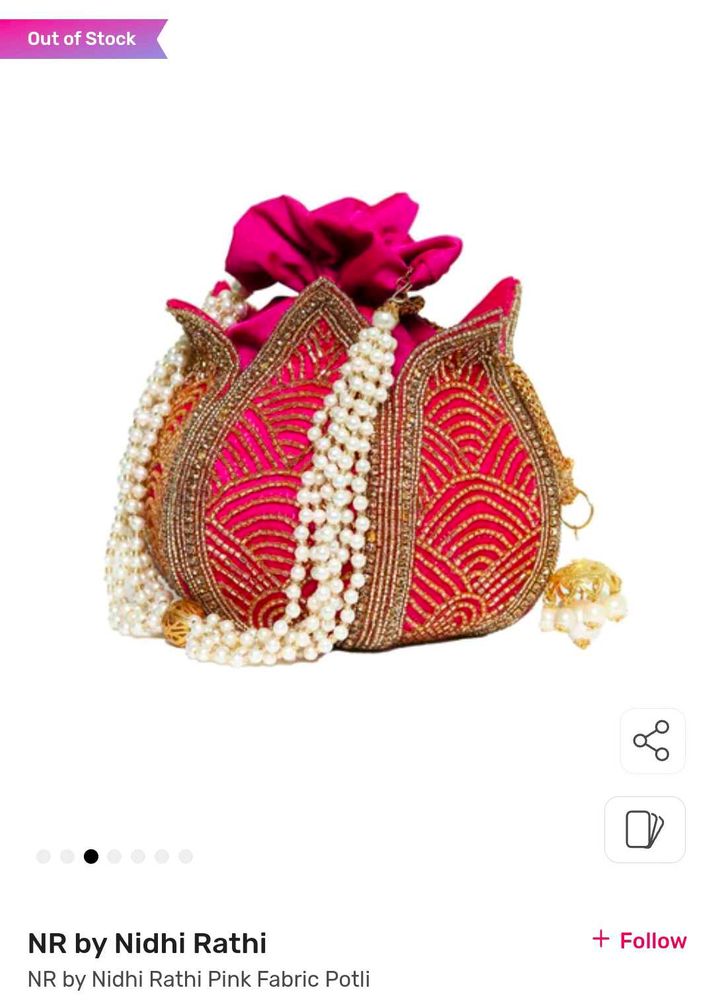 Nr By Nidhi Rathi Potli Hand Work With Pearl Chain