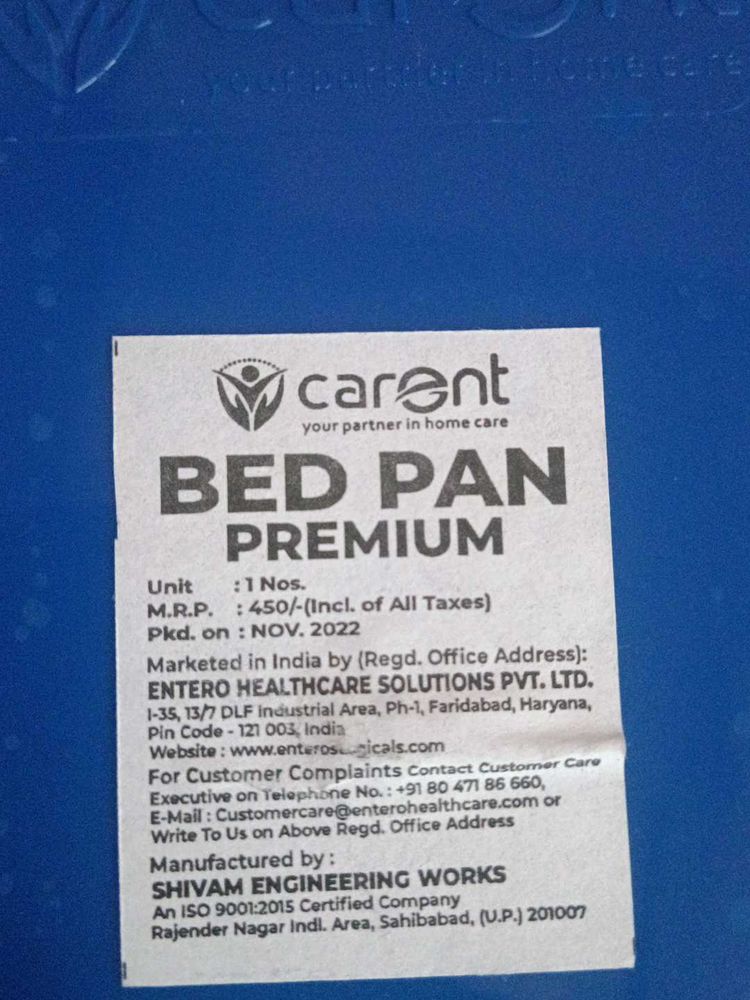 Bed Pan For Patients Or Kids