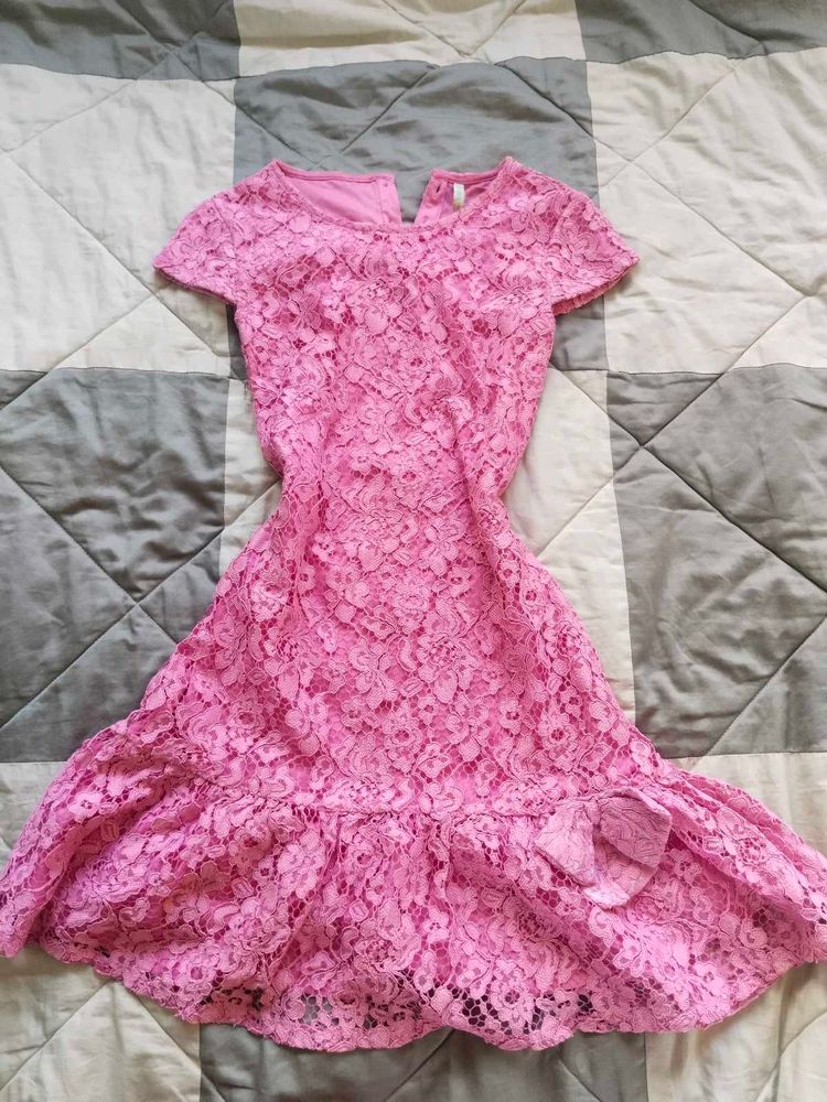 Pink Lace Party Dress