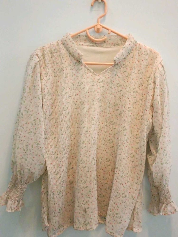 Women Georgette Top With Ambarella Sleeves