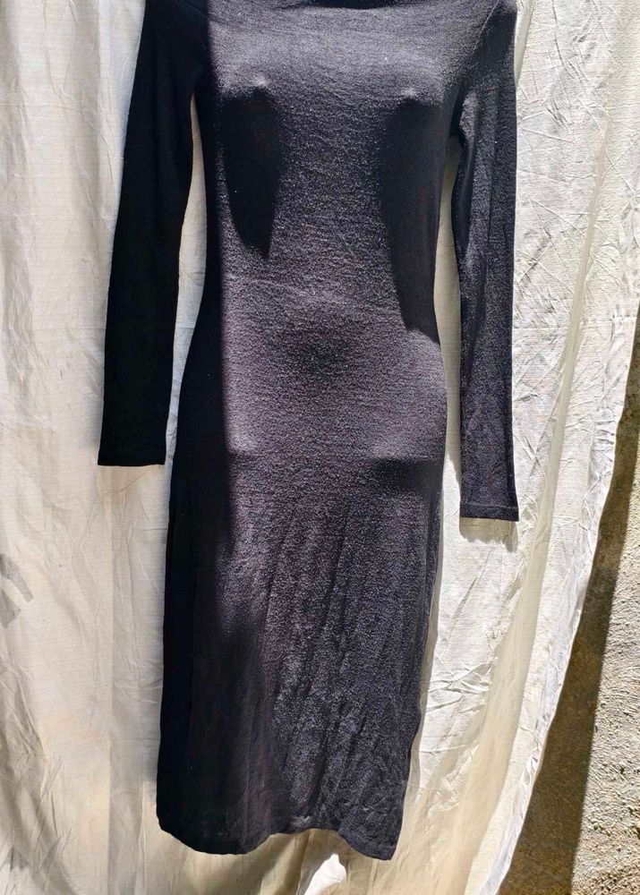 I. Black Bodycon Midi Dress