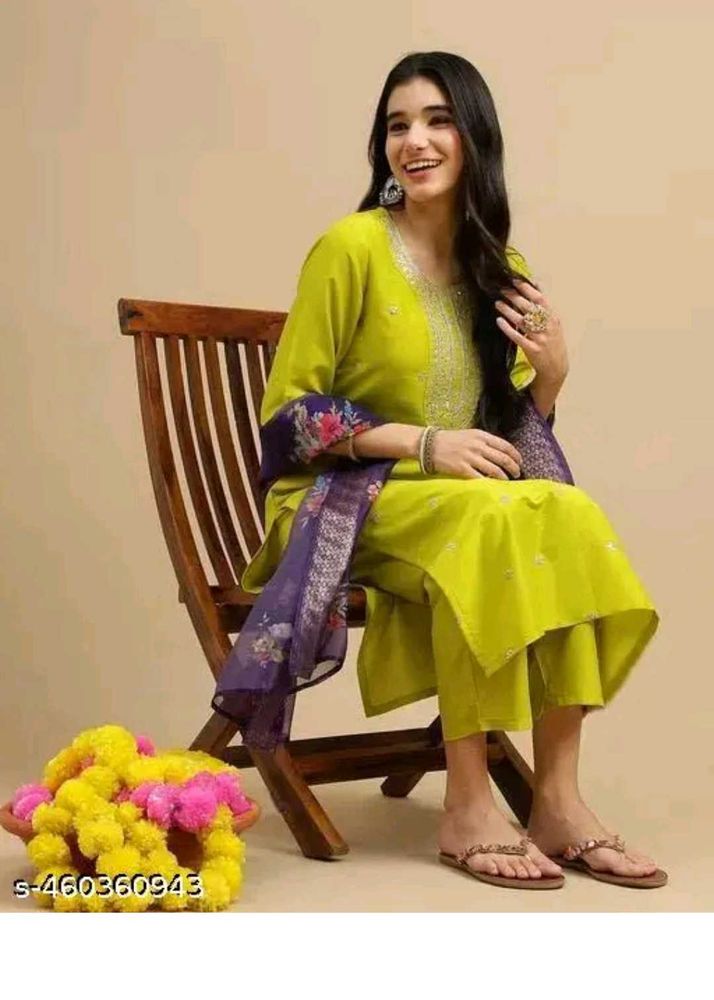 Women Rayon Slub Kurta Set
