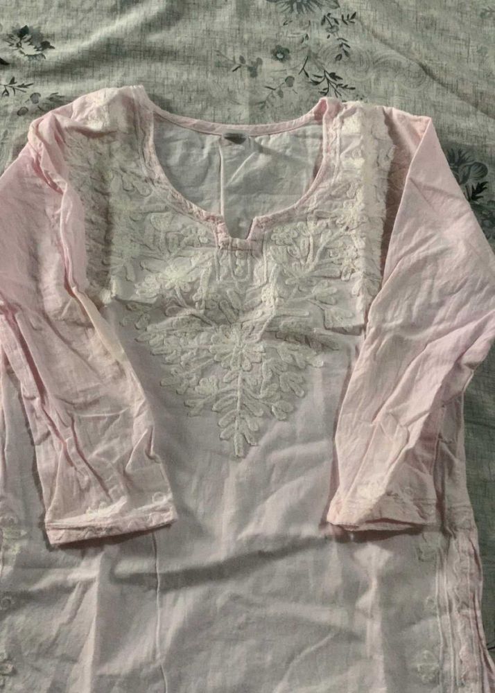 Pink Cotton Kurti