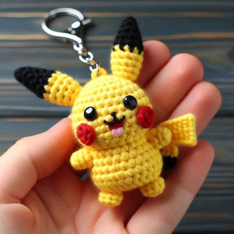 Pikachu Crochet Keychain