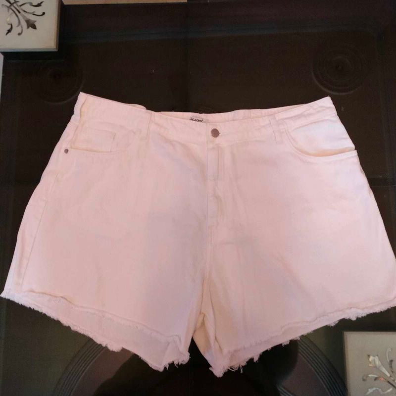 Plus-size Freakins White Denim Shorts (NEW)