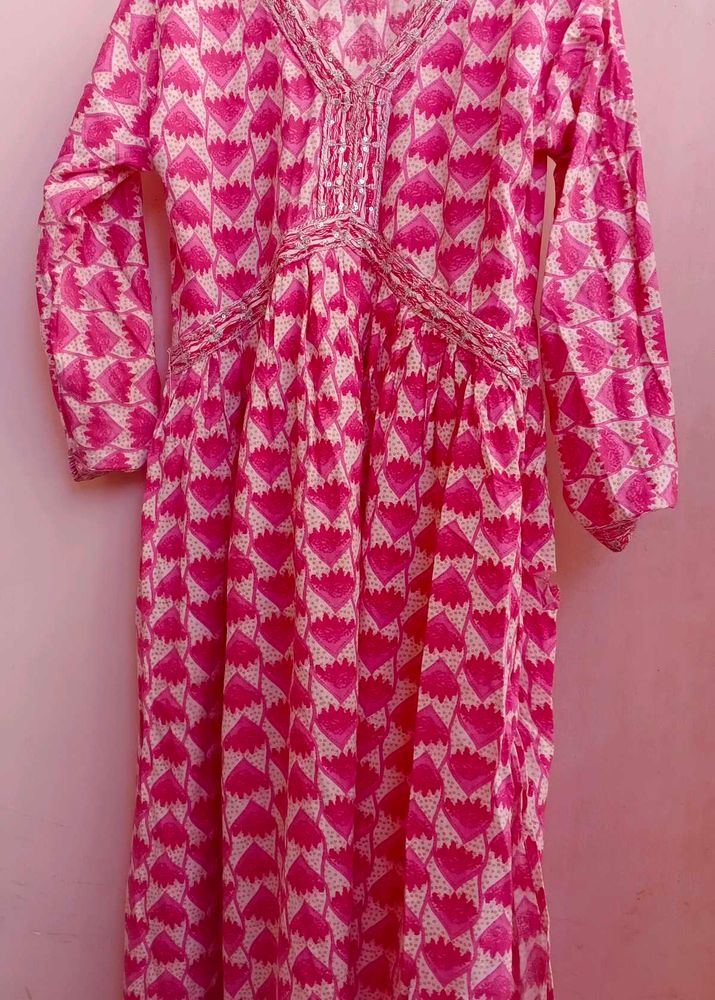 Pink Printed Kurta
