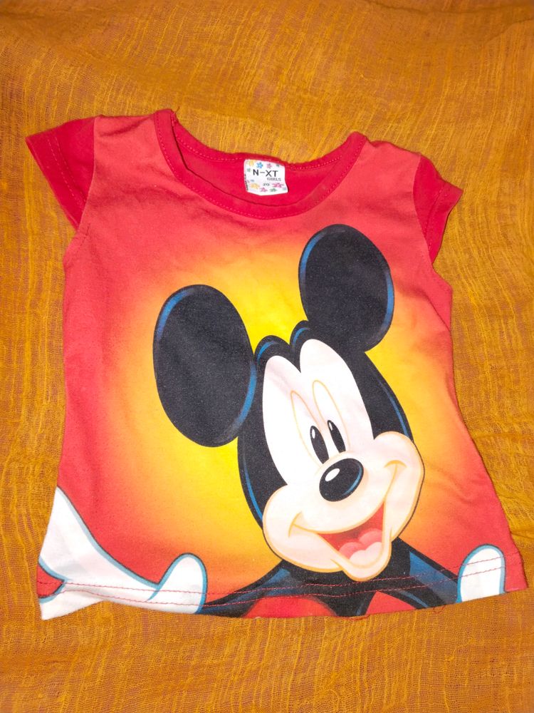 red, orange  Girls Clothing Tshirt