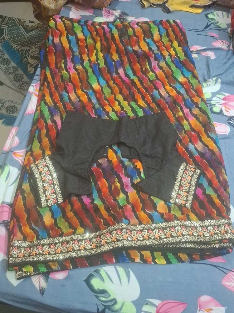 Colorful Saree with Blouse