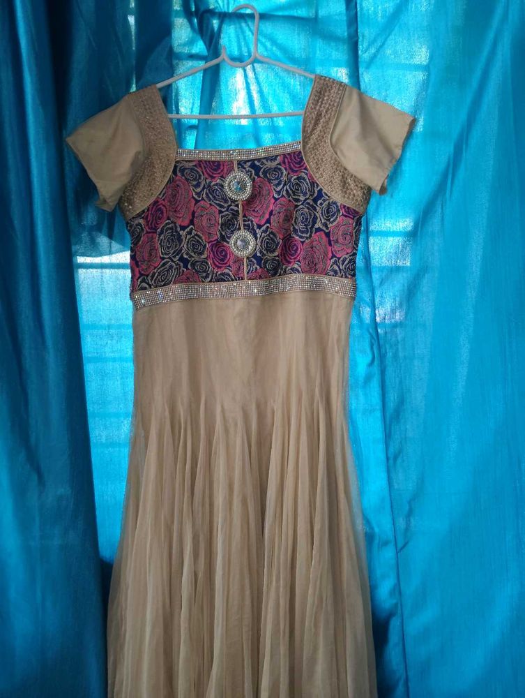Elegant Cream &amp; Floral Dress