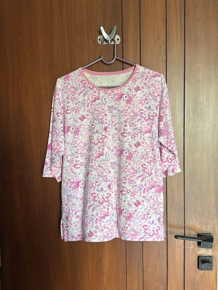 Floral Print 3/4 Sleeve Top