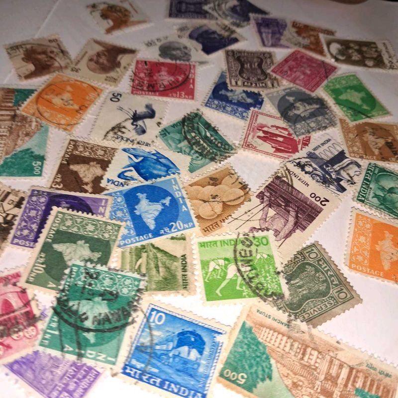 40 Vintage Indian Stamps