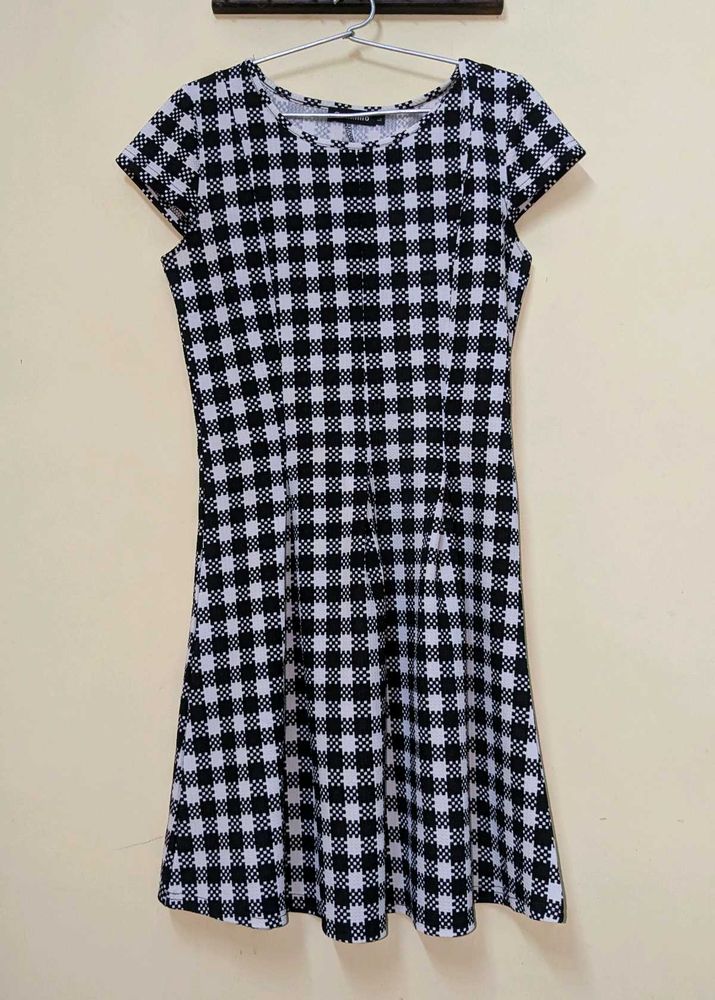Black &amp; White Checkered Dress
