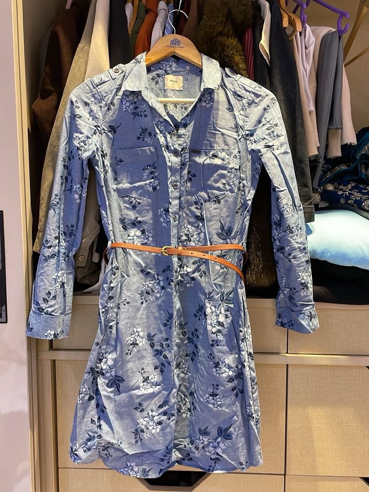 Floral Shirt Dress with Belt