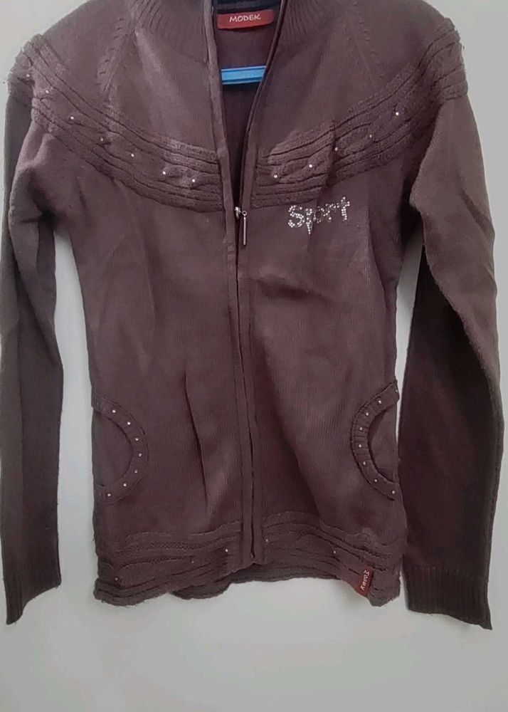 Front Open Jacket Style Sweater