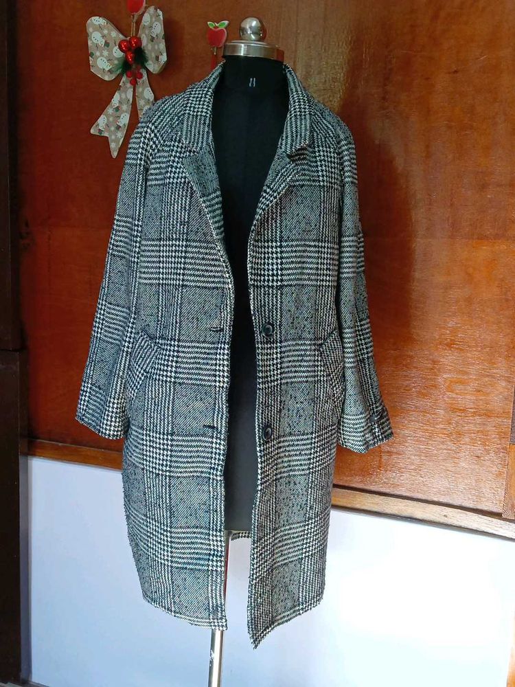 Tweed Check overcoat