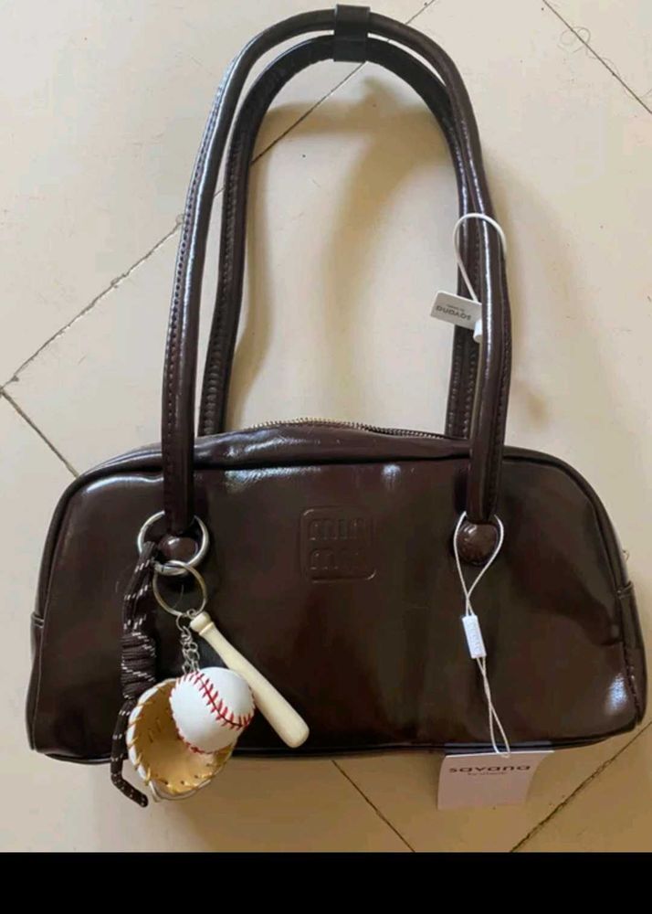 Vintage-Style Brown Shoulder Bag