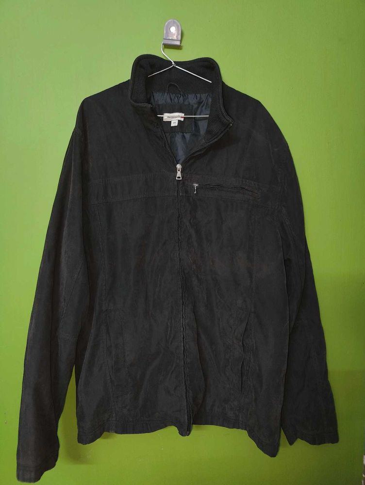 Orginal High Collar Black Casual Jacket - Imported