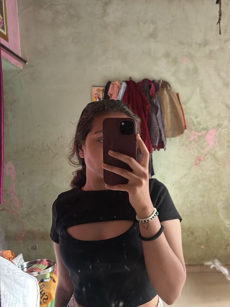Cutout Black Crop Top