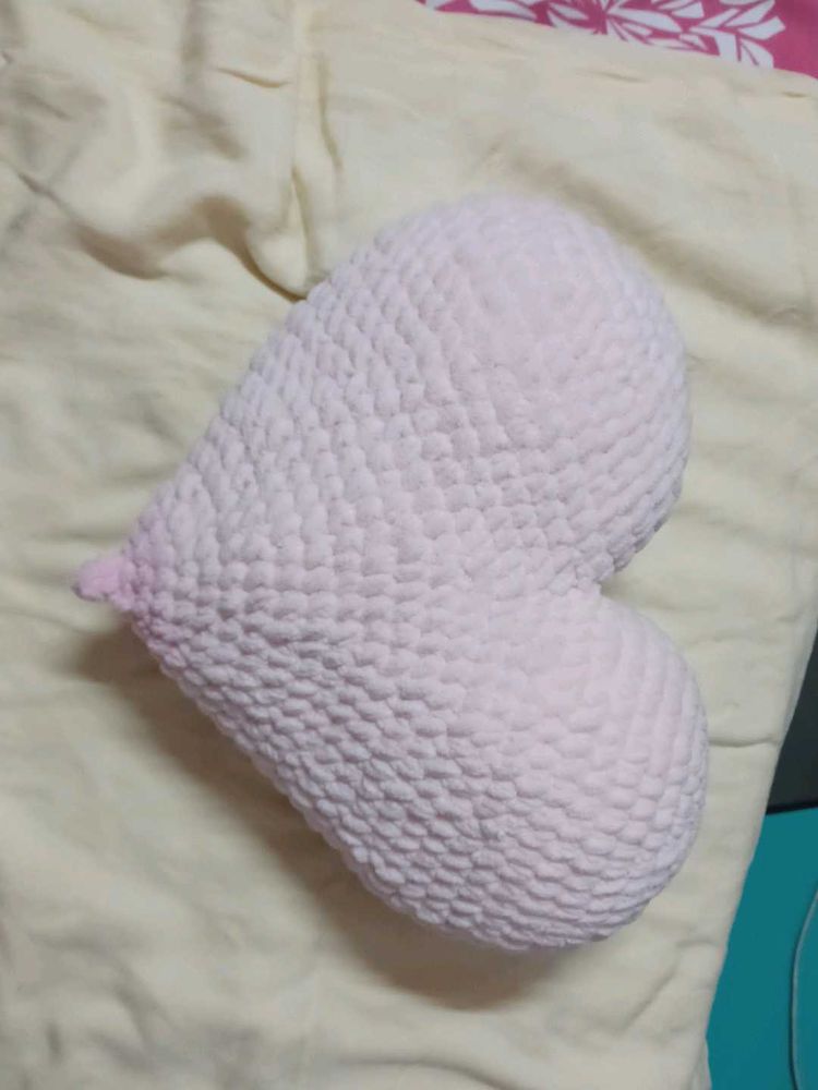 Crochet Heart Shaped Pillow