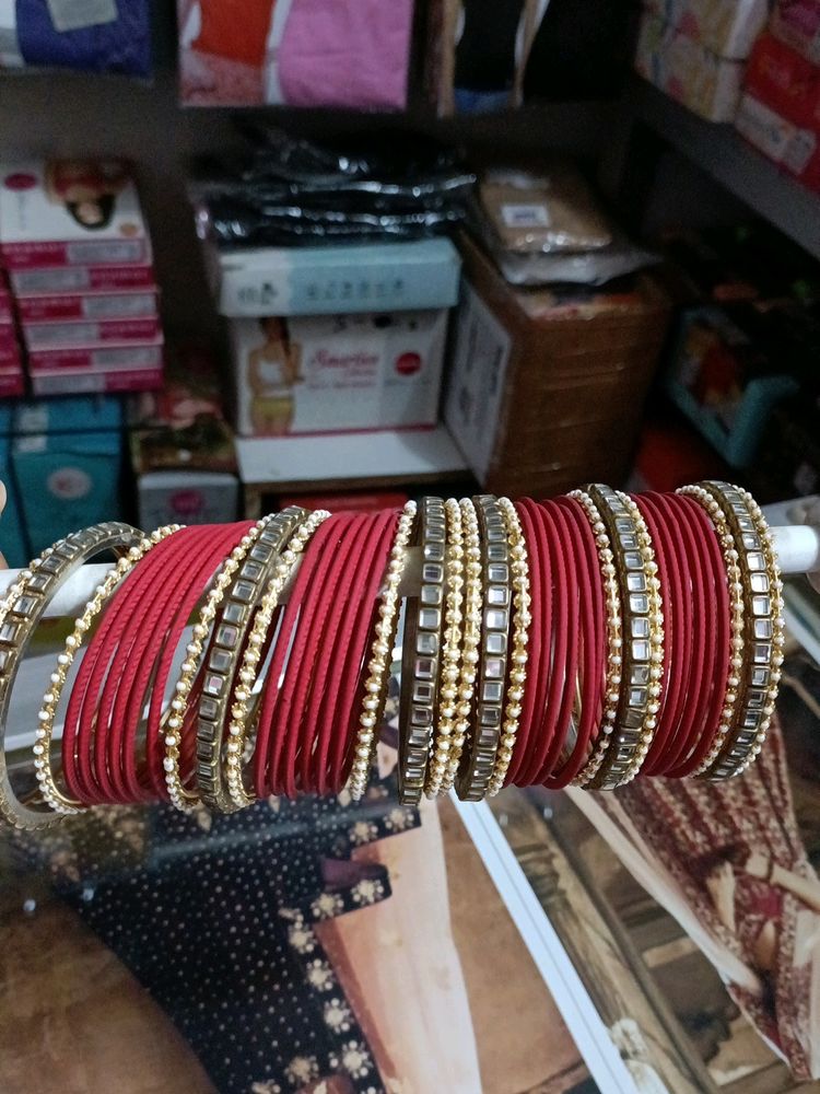 Red Bridal Chuda 2/6 Size