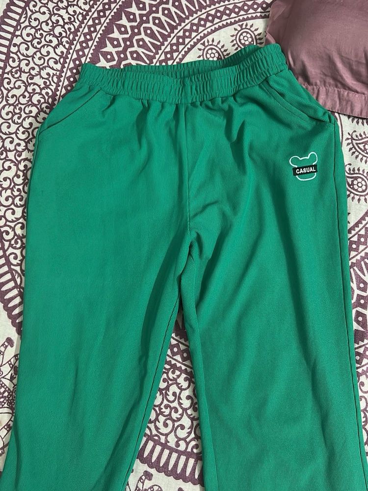 Green Casual Pants