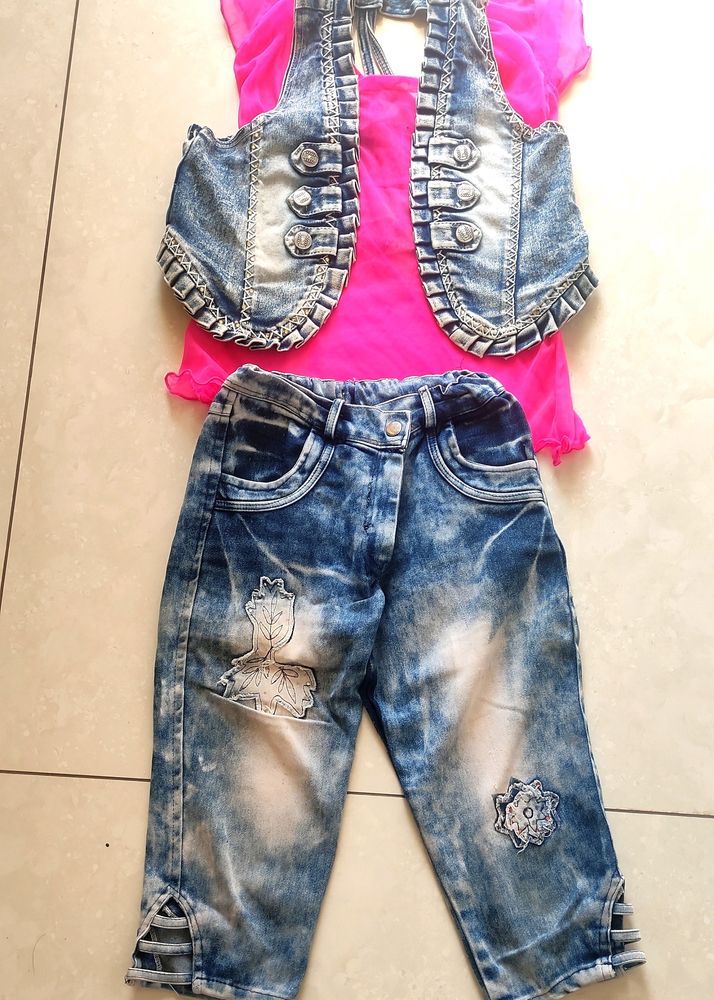 3 Pcs. Denim Jeans, Koti, Top