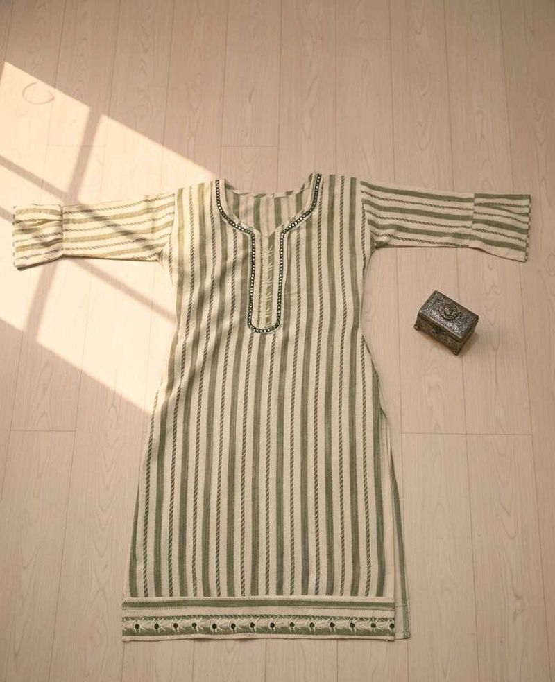 Striped Kurta with Embellishments