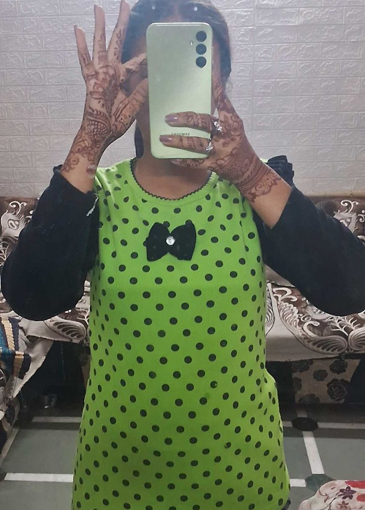 Green Polka Dot Top