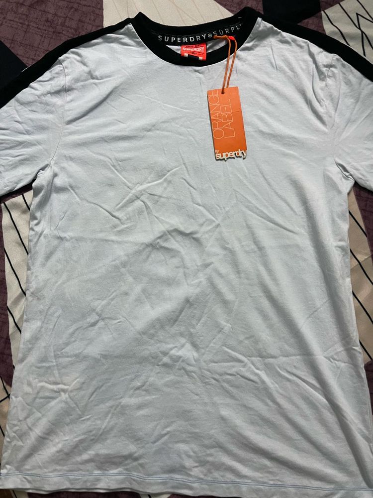Superdry White &amp; Black Oversized Cotton T-Shirt
